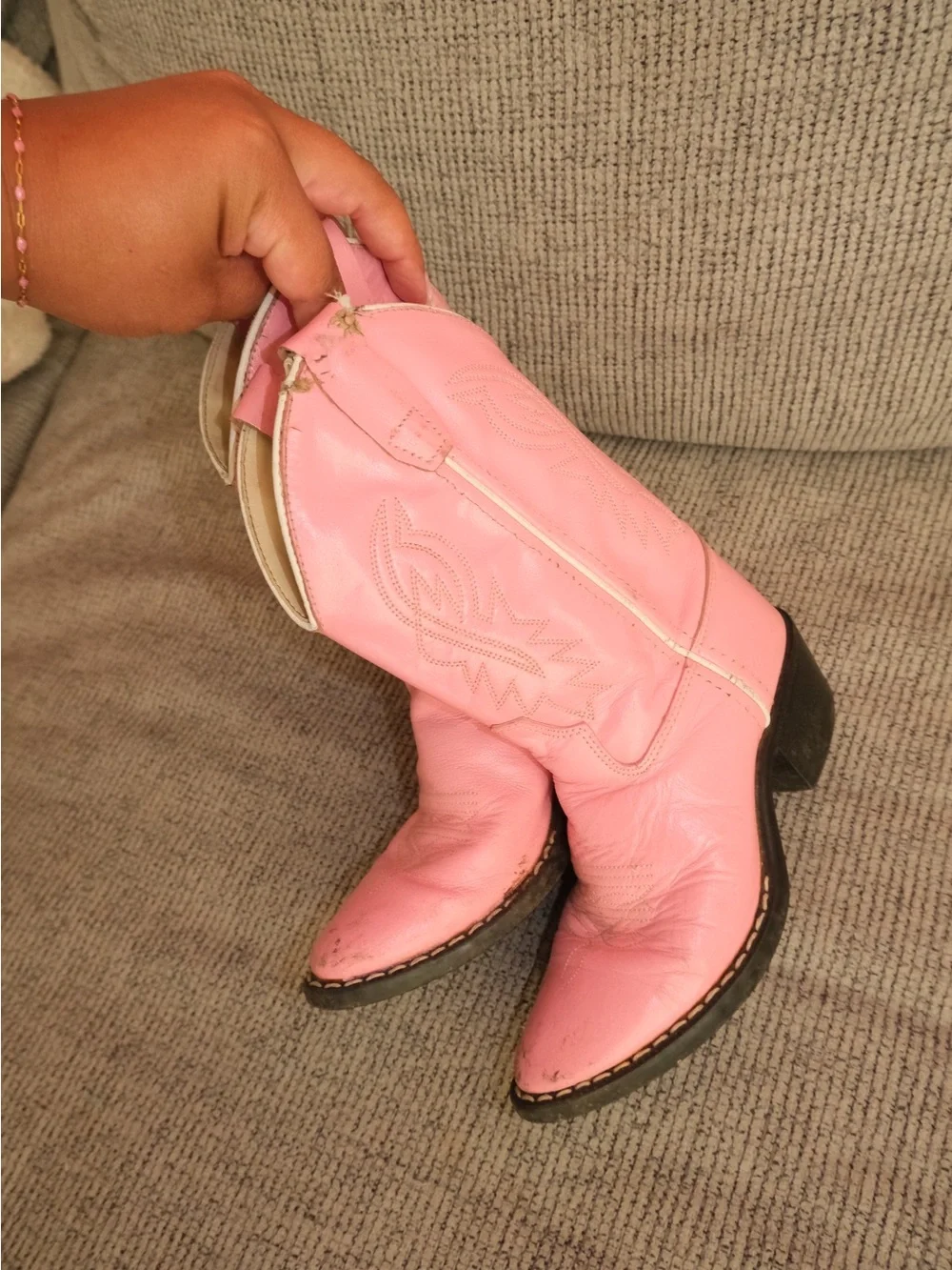 Pink Girls Western Cowboy Boots - Fashion Booties